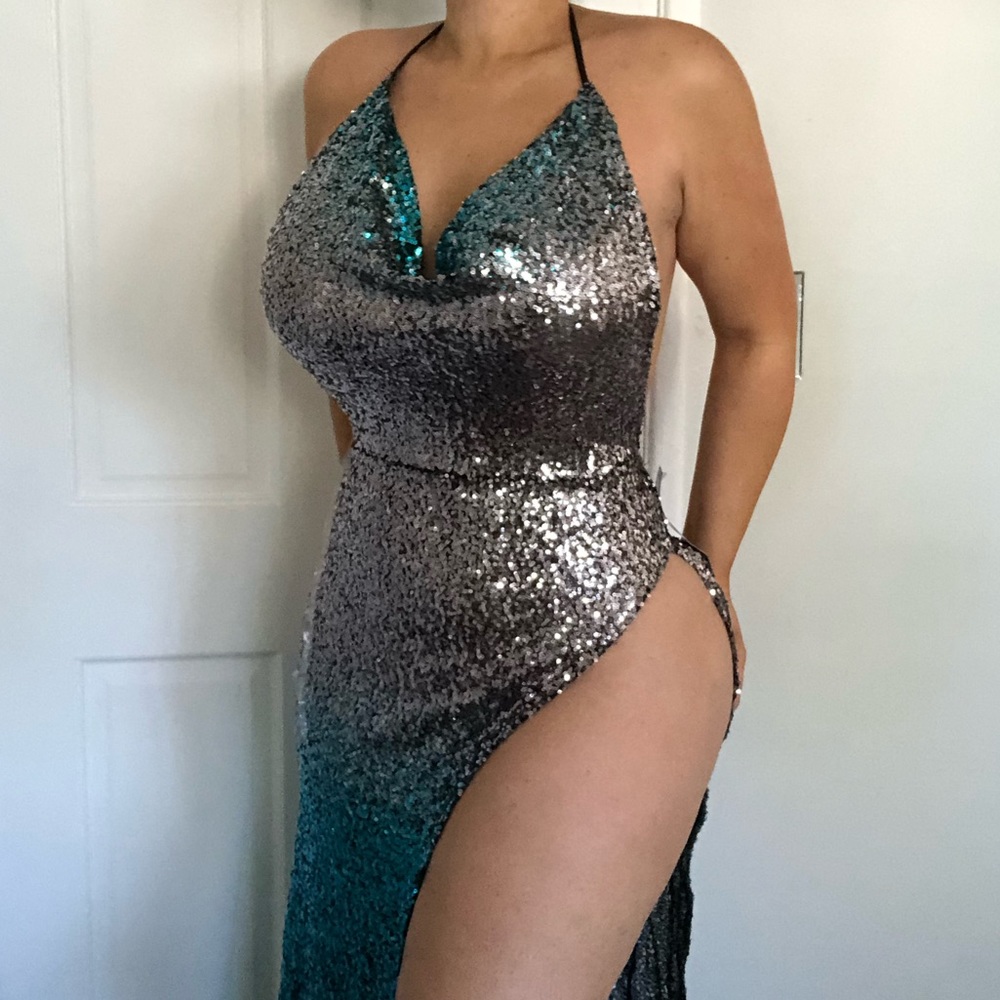 Sequence backless cocktail dress